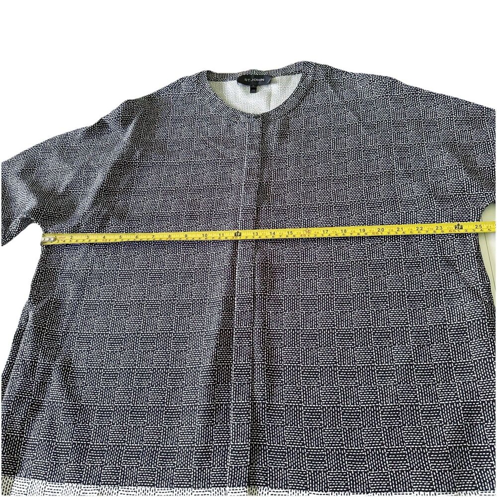 Women's St. John Silk Button Front Tunic Stretch Pockets Shirt Dress Plaid M Med - Picture 2 of 16